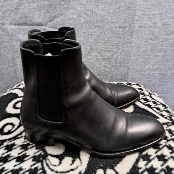 Saint Laurent Paris Wyatt 30 Chelsea Boots Black Leather Size 42 (US 9) main image 9